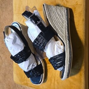 Black high heel sandals